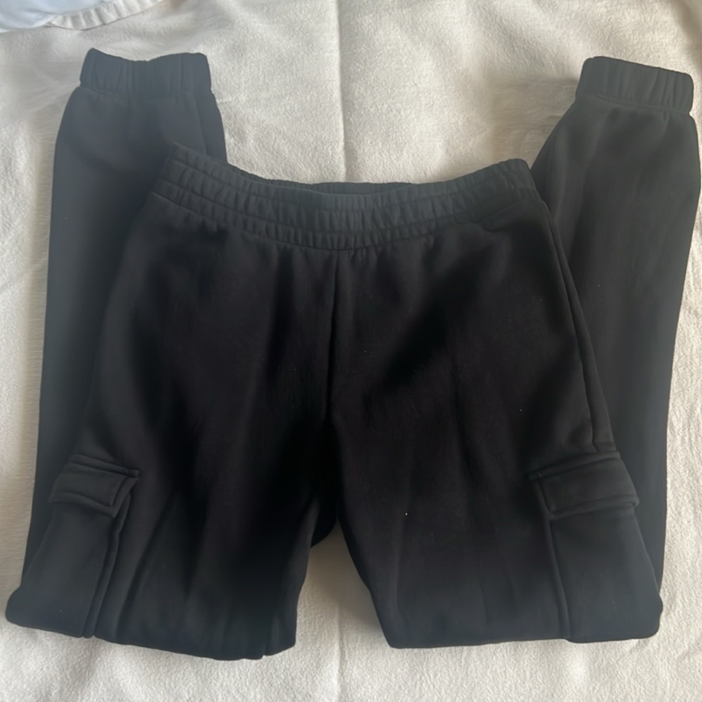 Unisex kids black joggers